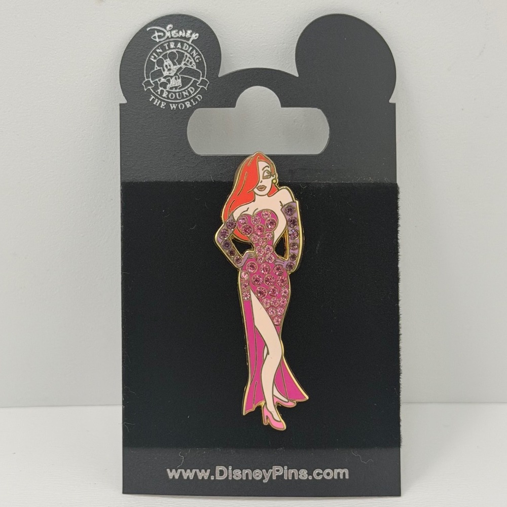 Disney Trading Jessica Rabbit Pink Rhinestone Jewel Enamel Pin Roger Rabbit